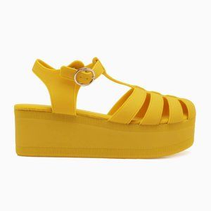 Jeffrey Campbell Candied Jelly Fisherman Platform in Yellow - Size 8